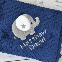 Personalized Elephant Minky Baby Blanket-Elephant Baby Blanket-Personalized Blanket-Minky Blanket-Boy Girl Blanket - thumbnail 3