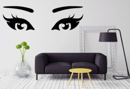Wall Vinyl Art Mural Beautiful Woman Eyes Decal Beauty Salon Decor - #2653Dn - thumbnail 1