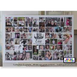 Happy Birthday Any Age Personalised Friend Dad Mum Son Daughter 56 Picture Photo Party Display Board Framed Canvas Print Gift - thumbnail 2