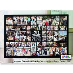 Happy Birthday Any Age Personalised Friend Dad Mum Son Daughter 56 Picture Photo Party Display Board Framed Canvas Print Gift - thumbnail 3