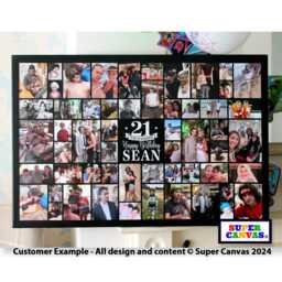 Happy Birthday Any Age Personalised Friend Dad Mum Son Daughter 56 Picture Photo Party Display Board Framed Canvas Print Gift - thumbnail 1
