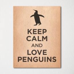 Keep Calm & Love Penguins - Fine Art Print Choice Of Color Purchase 3 Receive 1 Free - thumbnail 2