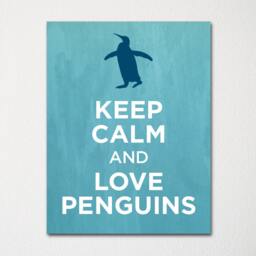Keep Calm & Love Penguins - Fine Art Print Choice Of Color Purchase 3 Receive 1 Free - thumbnail 1