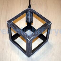 Iron Cube Pendant Light Fixture Hanging Cube Vintage Industrial Chandelier Light Modern Lighting Kitchen Aged Iron - thumbnail 4