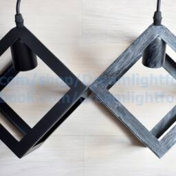 Iron Cube Pendant Light Fixture Hanging Cube Vintage Industrial Chandelier Light Modern Lighting Kitchen Aged Iron - thumbnail 3