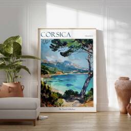 Corsica Travel Poster Mediterranean Sea Wall Art - thumbnail 2