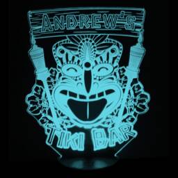 Personalised Led Neon Tiki Bar Sign Night Light. Tropical Beach Home Mancave Den Barware. Multi Coloured With Remote Control & Usb Cable - thumbnail 3