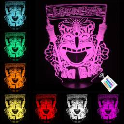 Personalised Led Neon Tiki Bar Sign Night Light. Tropical Beach Home Mancave Den Barware. Multi Coloured With Remote Control & Usb Cable - thumbnail 1