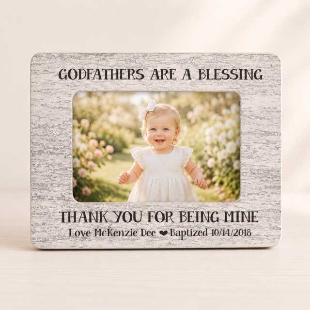 Godfather Baptism Frame Personalized Gift Picture Christening From Goddaughter - image 1