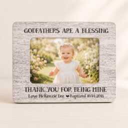 Godfather Baptism Frame Personalized Gift Picture Christening From Goddaughter - thumbnail 1