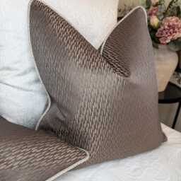 Bronze Copper Piped Cushion Cover - Ashley Wilde Fabric Astrid/Blean Luxury Pillow Case Living Room Or Bedroom Decor - thumbnail 4
