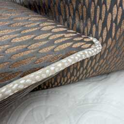 Bronze Copper Piped Cushion Cover - Ashley Wilde Fabric Astrid/Blean Luxury Pillow Case Living Room Or Bedroom Decor - thumbnail 2