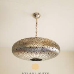 Engraved Moroccan Pendant Light Handmade Brass Home Decor - thumbnail 3