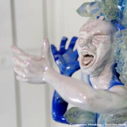 Crystalline Thinking Sculpture Artwork By Tom Parthum 2017 Mixed Media Unikat Polymer-Clay Resin Art Directly From The Artist - thumbnail 4