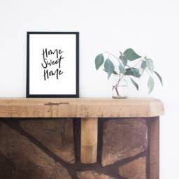 Home Sweet Print, Digital Download, Simple Decor, Minimalist Office Wall Art, Calligraphy Art - thumbnail 2