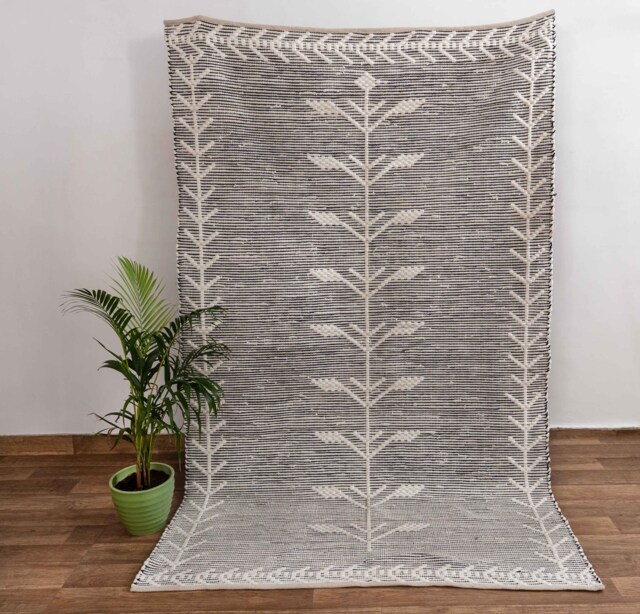 White Black Hand Woven Cotton Boho Moroccan Inspired Rug Sizes-3x5, 4x6, 5x8, 8x10 #jr-5 - image 1