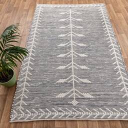 White Black Hand Woven Cotton Boho Moroccan Inspired Rug Sizes-3x5, 4x6, 5x8, 8x10 #jr-5 - thumbnail 2