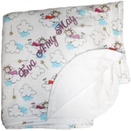 Handmade Flannel Blanket Custom Embroidered For Girls in Your Choice Of Prints - thumbnail 4