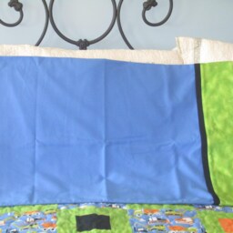 Handmade Dump Truck Quilt & Pillowcase, Twin Size Flannel - thumbnail 4