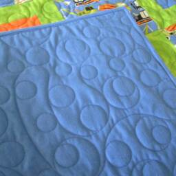 Handmade Dump Truck Quilt & Pillowcase, Twin Size Flannel - thumbnail 3