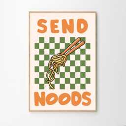 Green Pasta Club Art Canvas Poster, Trendy Wall Art, Kitchen Aesthetic Decor, Retro Home Printed Gift - thumbnail 2