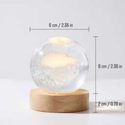 Personalized Crystal Ball Night Light, Custom Name Moon Lamp, Romantic Valentine Gift For Couple, Engagement Anniversary Newlyweds - thumbnail 4
