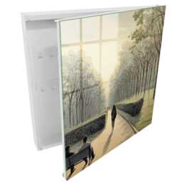 A Walk in The Park Wall Mounted Key Cabinet, Green Box For Home, Painterly Landscapes, Lovers Of Nature & Peace - thumbnail 2
