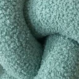 Mint Green Boucle Ball Pillow, Knot Cushion, Round Boucle Cute Accent Throw Pillow - thumbnail 3