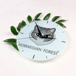 A Clock With A Norwegian Forest Cat. New Collection The Cute Art-Dog Cat - thumbnail 2