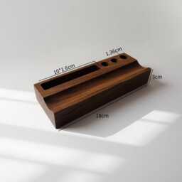 Solid Walnut Wood Desk Organizer, Pen, Business Card, Glasses Holder - thumbnail 4