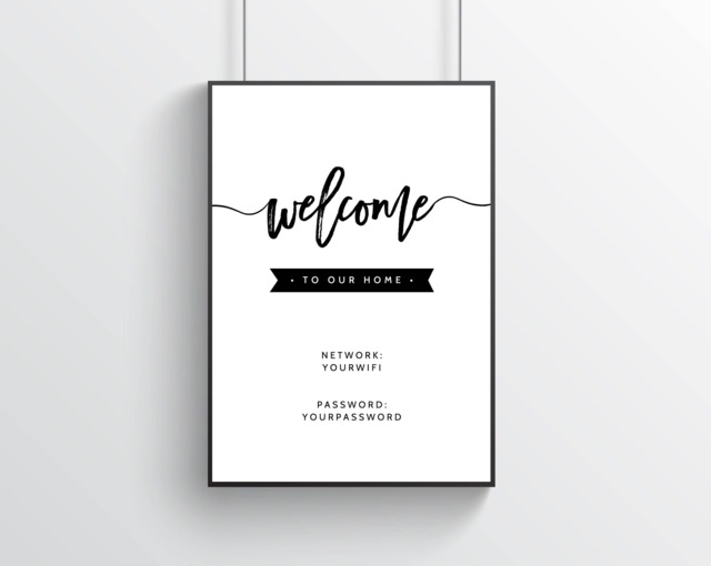 Instant Download Printable Guest Room, Wifi Password Welcome To Our Home, Home Decor, Modern Wall Art, Decoration, Gifts - image 1