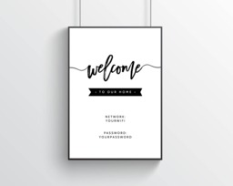 Instant Download Printable Guest Room, Wifi Password Welcome To Our Home, Home Decor, Modern Wall Art, Decoration, Gifts - thumbnail 1