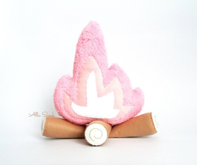 Decorative Flame Campfire Toy Gift Woodland Decor Girls Theme Christmas Campfire Pillow - image 1