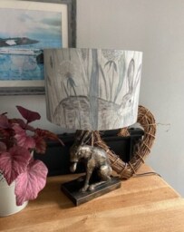 Sanderson Dune Hares Luxury Lamp Shade. Mist & Pebble. Bespoke. Handmade Table Or Pendant Drum Shades in 20cm, 30cm 0R 40cm - thumbnail 3