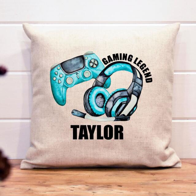Personalised Gaming Cushion Gamer Legend Gift Christmas Birthday Easter - image 1