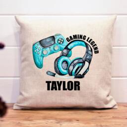 Personalised Gaming Cushion Gamer Legend Gift Christmas Birthday Easter - thumbnail 1