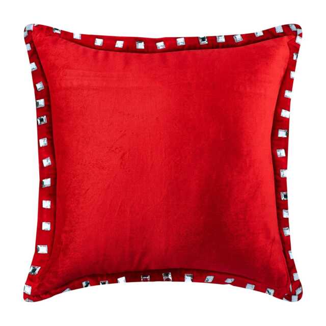 "Velvet Red Toss Cushion 16""x16" - image 1