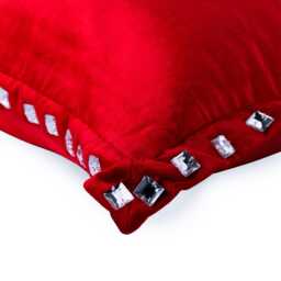 "Velvet Red Toss Cushion 16""x16" - thumbnail 2