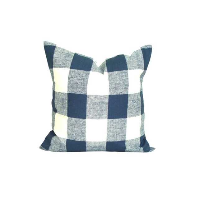 Gray Pillow Cover Sale, Slate Blue Covers, Plaid Covers For 20x20 Pillow, 16x16, 18x18 Pillows, All Sizes - image 1