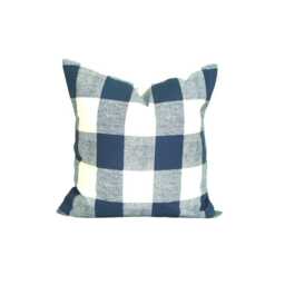 Gray Pillow Cover Sale, Slate Blue Covers, Plaid Covers For 20x20 Pillow, 16x16, 18x18 Pillows, All Sizes - thumbnail 1