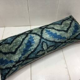 Ikat Lumbar Pillow Cover Handwoven Silk Accent Pillow, 10x24 - thumbnail 4