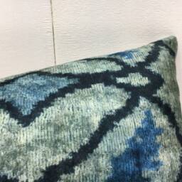 Ikat Lumbar Pillow Cover Handwoven Silk Accent Pillow, 10x24 - thumbnail 2