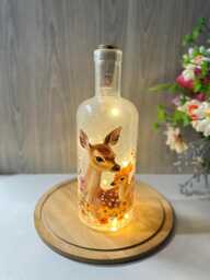 Deer Bottle Lamp With Led Lights, Decorative Light Up , Home Decor