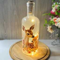 Deer Bottle Lamp With Led Lights, Decorative Light Up , Home Decor - thumbnail 4