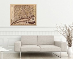 Antique Connecticut Map Print Vintage Wall Art On Canvas Or Matte Paper - thumbnail 1