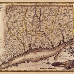 Antique Connecticut Map Print Vintage Wall Art On Canvas Or Matte Paper - thumbnail 2