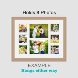 Oak Veneer Multi Photo Frame - Holds 8 Photos - thumbnail 3