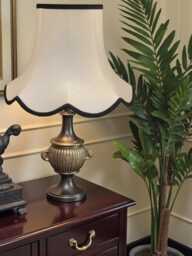 Traditional Cream Fabric Lampshade Handmade For Table & Floor Standard Lamp Bases, Wall Light Fixtures, Ceiling Fittings - thumbnail 1