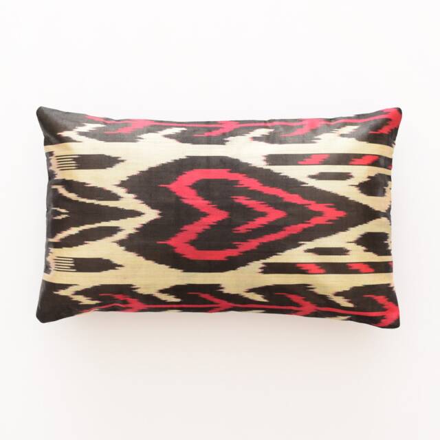 Ikat Pillow Cover 12x20 Cushion 30x50 Lumbar Silk Throw - image 1