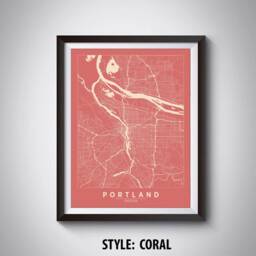 Portland Oregon Map Art Print 1940S Style Travel Poster - thumbnail 3